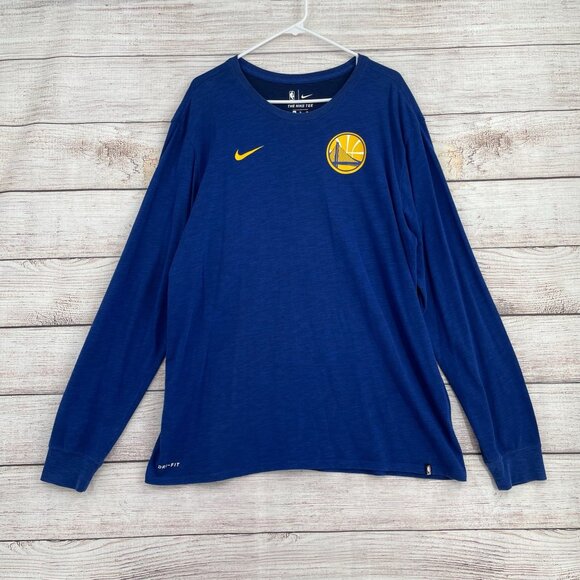 The Nike Tee Golden State Warriors Athletic Cut Men's Size XL Blue‎ Dri Fit - Picture 1 of 11
